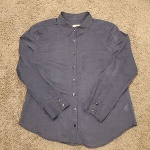 Caslon Navy Cotton Blouse